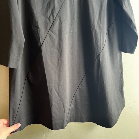 J. Jill Black Asymmetrical Hem Tunic Blouse Top Modest Modern Minimal - Small - Picture 4 of 9